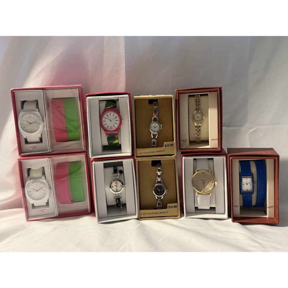 Lot of 9 Women's Fashion Watches Target Merona Xhilaration NOS Gift Box New